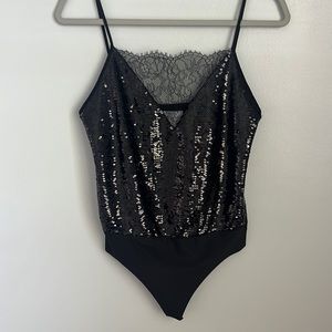 Black Sequin Bodysuit